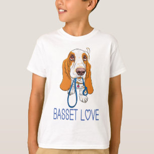 Cute Puppy Hondenliefhebber Gift Cartoon Basset Ho T-shirt