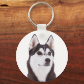 Cute Puppy Hondenliefhebber Gift Siberian Husky Sleutelhanger (Voorkant)