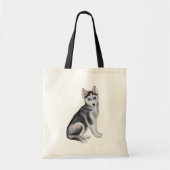Cute Puppy Hondenliefhebber Siberian Husky Tote Bag (Voorkant)