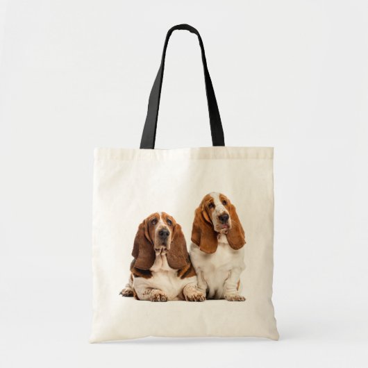 Cute Puppy Hondenliefhebbers Gift Basset Hond Tote Bag (Voorkant)