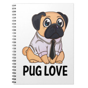Cute Puppy Hondenmoeder Cadeau Funny Cartoon Mops  Notitieboek