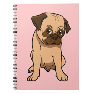 Cute Puppy Hondenmoeder Cadeau Roze Cartoon Pug No Notitieboek