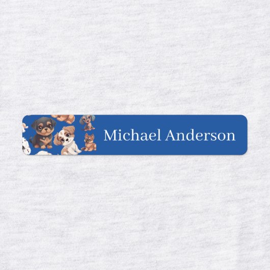 Cute Puppy Hondennaam voor Kinderen Labels (Design 2)