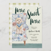 Cute Puppy Housewarming Party Kaart (Voorkant / Achterkant)