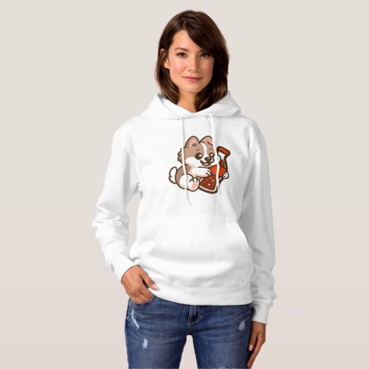 Cute Puppy Hugging Soda Bottle Hoodie (Voorkant volledig)