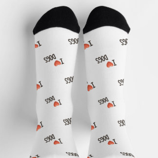 Cute Puppy I Love Dogs Pattern Crew Socks Sokken