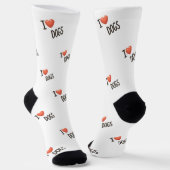 Cute Puppy I Love Dogs Pattern Crew Socks Sokken (Gebogen)