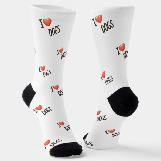 Cute Puppy I Love Dogs Pattern Crew Socks Sokken (Gebogen)