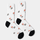 Cute Puppy I Love Dogs Pattern Crew Socks Sokken (Rechts)