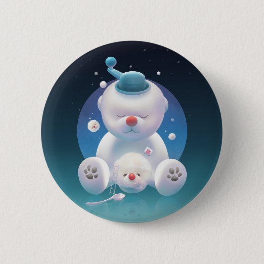 Cute Puppy Ice Shaver Ronde Button 5,7 Cm (Voorkant)