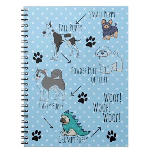 Cute Puppy Illustrated Poem Dotty Notitieboek (Voorkant)