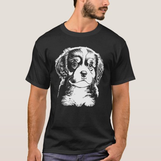 Cute Puppy Illustration T-shirt (Voorkant)