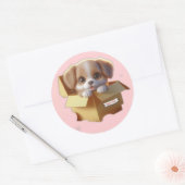 Cute Puppy in a Gift Box Sticker | Kawaii Sticker (Envelop)
