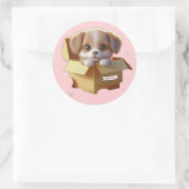 Cute Puppy in a Gift Box Sticker | Kawaii Sticker (Tas)