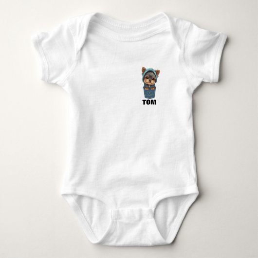 Cute Puppy in a Pocket Baby Bodysuit (Voorkant)