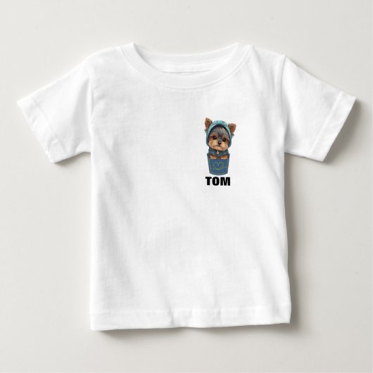 Cute Puppy in a Pocket T-Shirt (Voorkant)