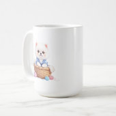 Cute Puppy in Basket Mug Koffiemok (Voorkant links)