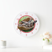 Cute Puppy in een Baseball Mitt Grote Klok (Huis)