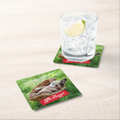 Cute Puppy in een Baseball Mitt Kartonnen Onderzetters (Insitu)