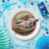 Cute Puppy in een Baseball Mitt Papieren Bordje (Feest)