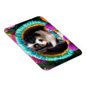 Cute Puppy in een mandje Magneet (Rechterzijde)