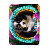 Cute Puppy in een mandje Magneet (Verticaal)