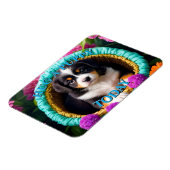 Cute Puppy in een mandje Magneet (Linkerzijde)