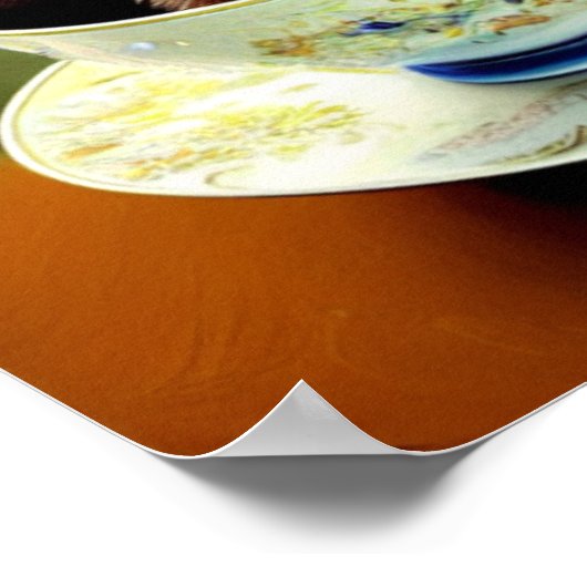 Cute Puppy in een Poster Teacup (Hoek)