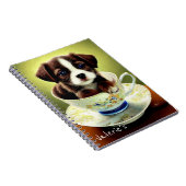 Cute Puppy in een Teacup Notitieboek (Rechterzijde)
