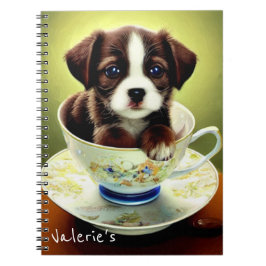 Cute Puppy in een Teacup Notitieboek