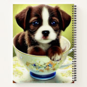 Cute Puppy in een Teacup Notitieboek (Achterkant)