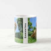 Cute Puppy in Garden Personalised Koffiemok (Center)