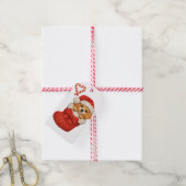 Cute Puppy in Kerstsok Cadeaulabel (Met Touw)