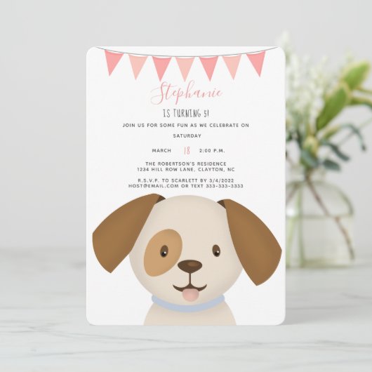 Cute Puppy Kaart (Staand voorkant)