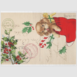 Cute Puppy Kerstmis-debiet Tissuepapier