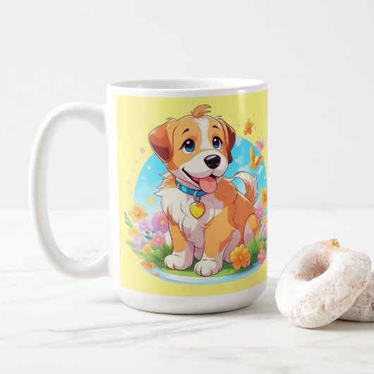 Cute Puppy Koffiemok (Met donut)