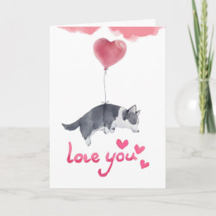 Cute Puppy Love Kaart