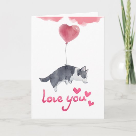 Cute Puppy Love Kaart (Voorkant)