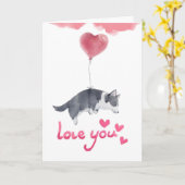 Cute Puppy Love Kaart (Gele Bloem)