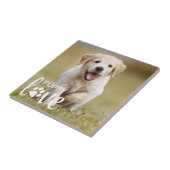 Cute Puppy Love Personalized Pet Photo Hondenliefh Tegeltje (Zijkant)