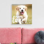 Cute Puppy Love Personalized Photo Pet Hondenliefh Canvas Afdruk (Insitu (Woonkamer))