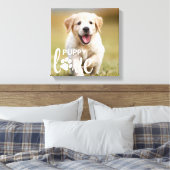 Cute Puppy Love Personalized Photo Pet Hondenliefh Canvas Afdruk (Insitu (Slaapkamer))