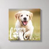 Cute Puppy Love Personalized Photo Pet Hondenliefh Canvas Afdruk (Voorkant)