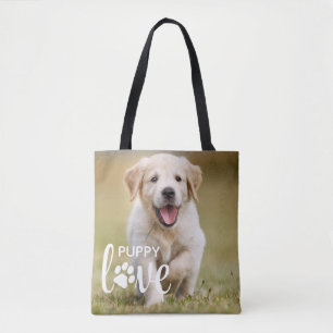 Cute Puppy Love Personalized Photo Pet Hondenliefh Tote Bag