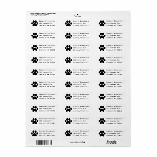 Cute Puppy Lover mam Paw Print Dog Label (Full Sheet)