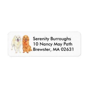 Cute Puppy Lovers Cartoon Dog Mam Golden Retriever Etiket