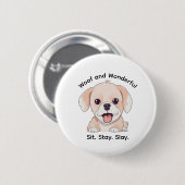 Cute Puppy Lovers Stylish Dog Mom Button (Voorkant /achterkant)