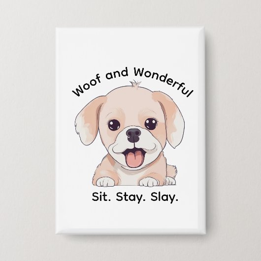 Cute Puppy Lovers Stylish Dog Mom Rectangle Button (Voorkant)