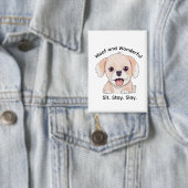 Cute Puppy Lovers Stylish Dog Mom Rectangle Button (Insitu)