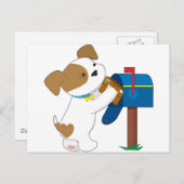 Cute Puppy Mail Briefkaart (Voorkant / Achterkant)